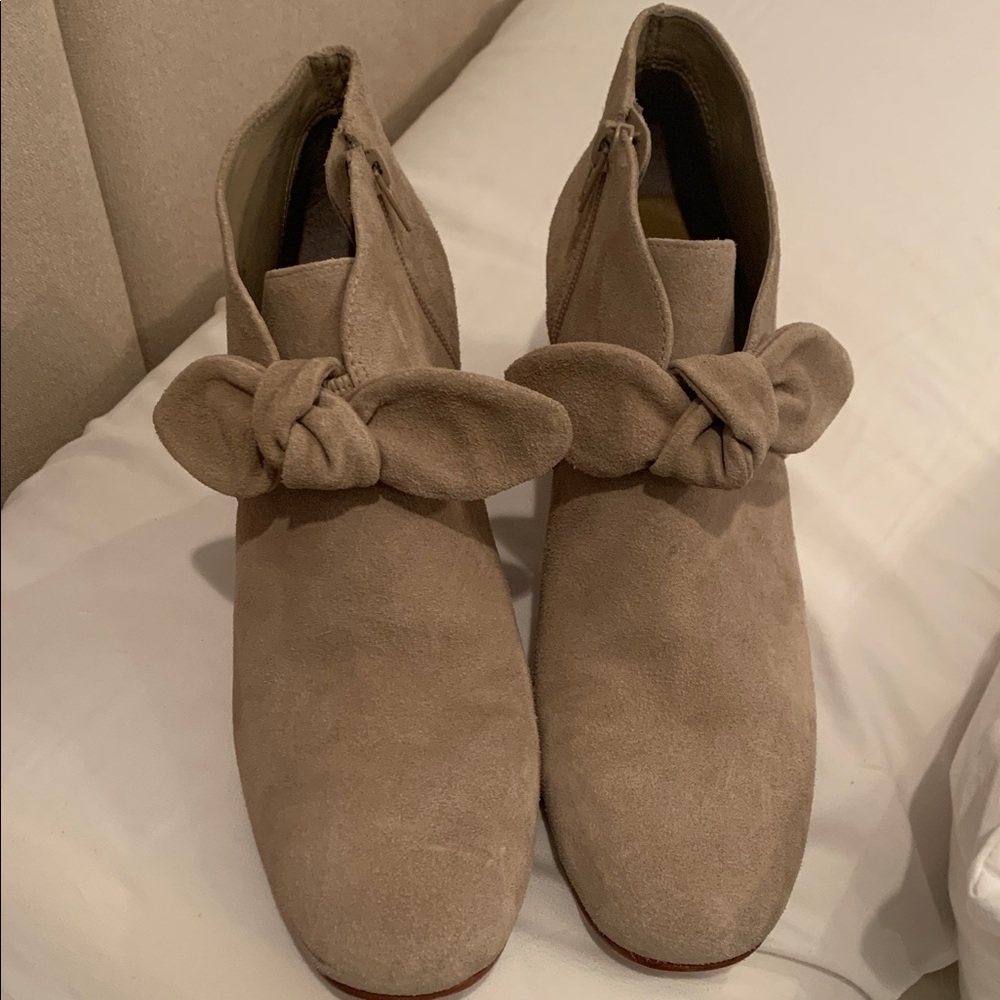Bernardo Knotted Tan Ankle Booties